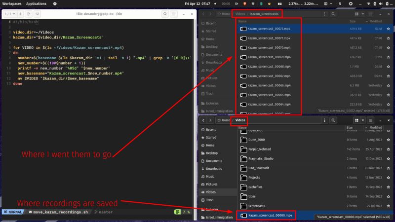 Bash Script for Kazam